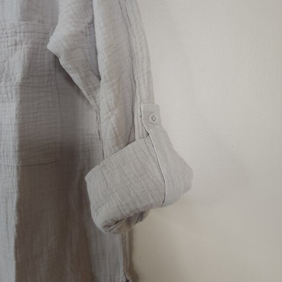 Bobi Long Sleeve Button Down Shirt in Tan Size S - Picture 5 of 9